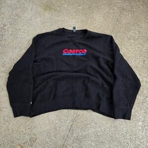 Vtg Y2k COSTCO WHOLESALE Embroidered Spellout Logo Baggy Crewneck Sweatshirt XXL